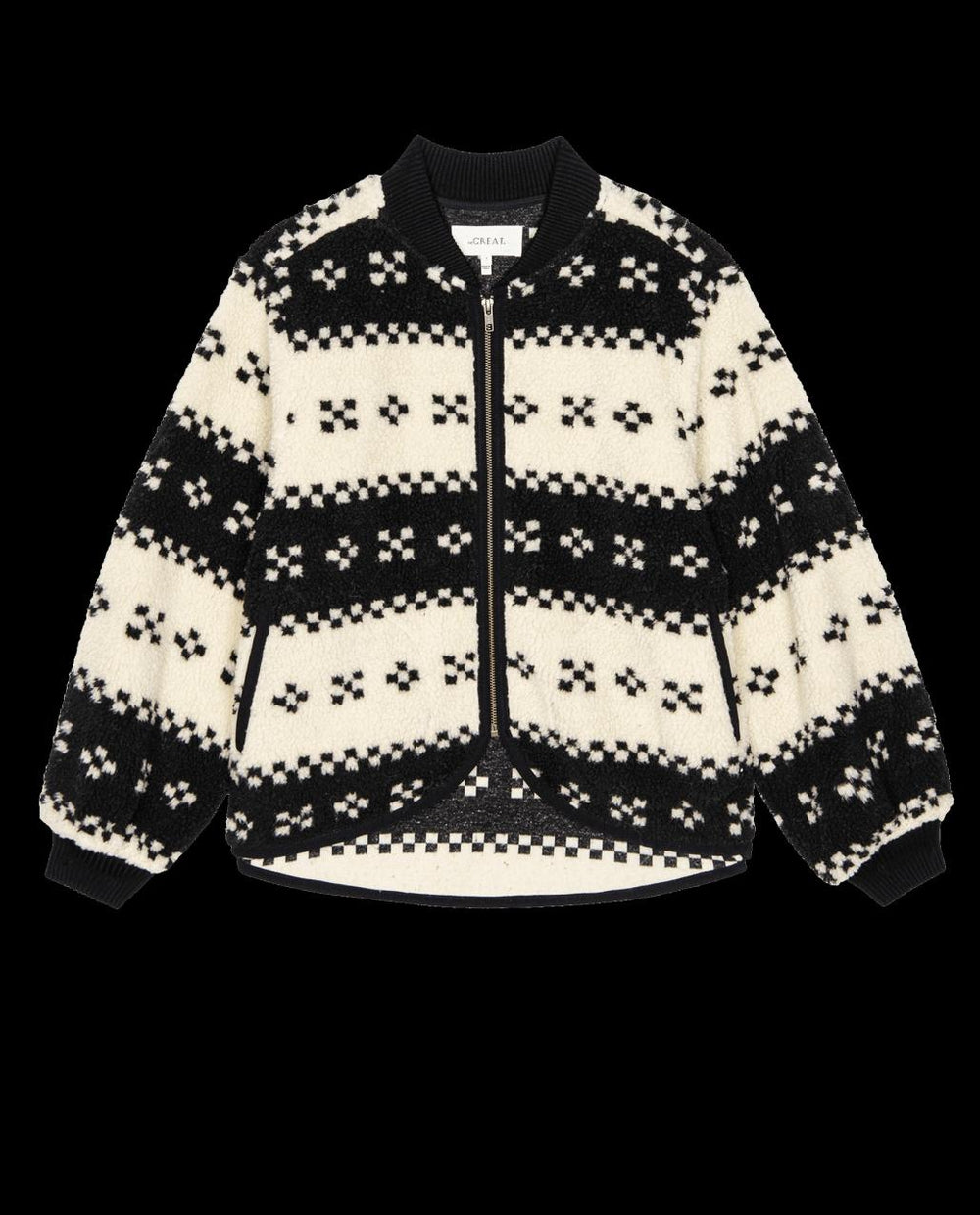 The Great. Jackets &amp; Outerwear | The Plush Bomber. Black Geo - Women
