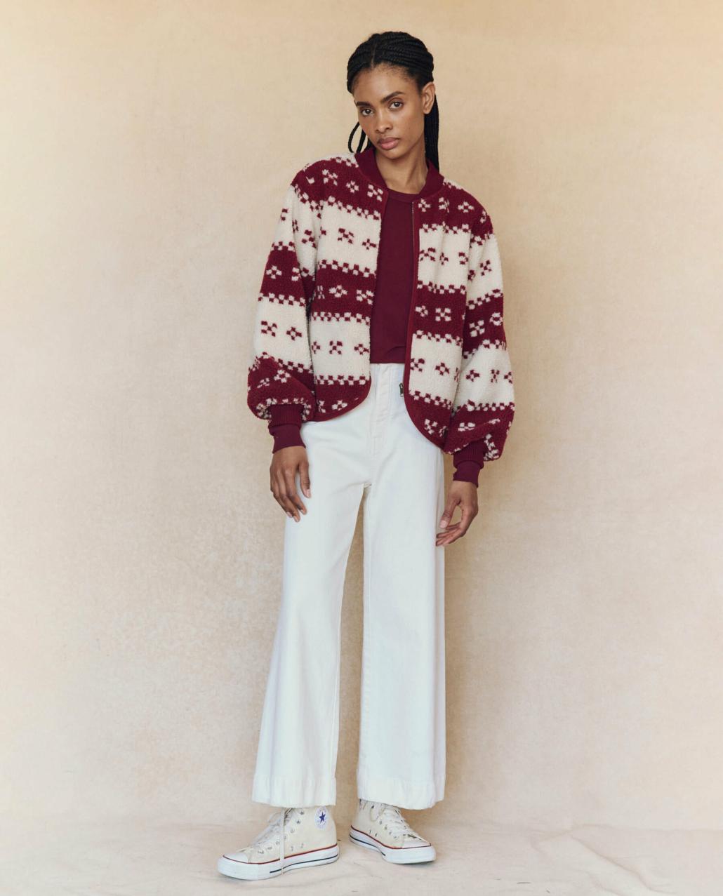 The Great. Jackets &amp; Outerwear | The Plush Bomber. Bordeaux Geo - Women