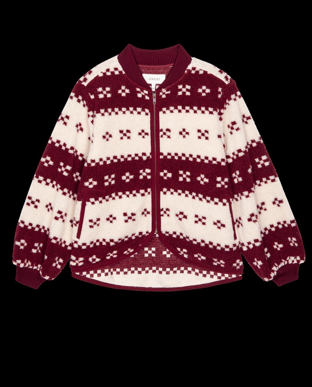 The Great. Jackets &amp; Outerwear | The Plush Bomber. Bordeaux Geo - Women