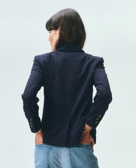 The Great. Jackets &amp; Outerwear | The Shrunken Blazer. Navy Pin Stripe - Women