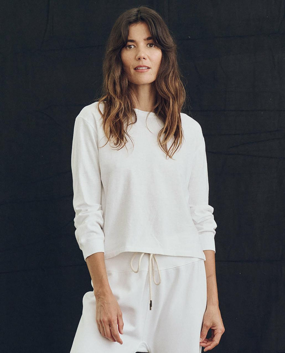 The Great. Long Sleeve Tees | The Campus Crew. True White - Women