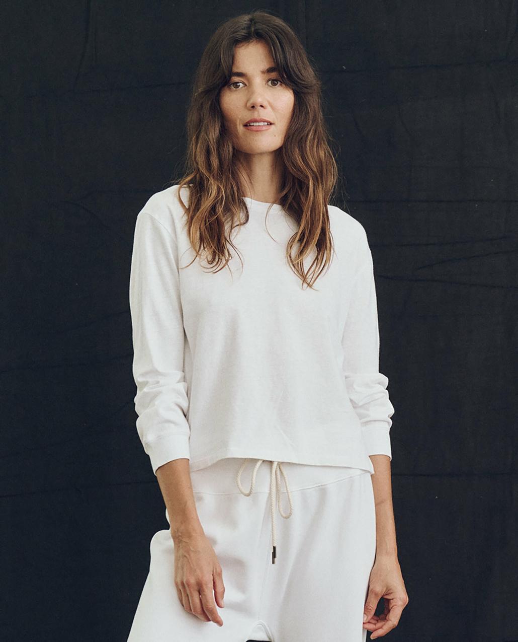 The Great. Long Sleeve Tees | The Campus Crew. True White - Women