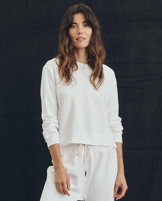 The Great. Long Sleeve Tees | The Campus Crew. True White - Women