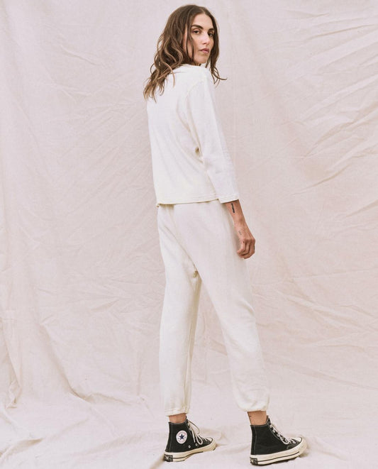 The Great. Long Sleeve Tees | The Long Sleeve Recycled Slim Crew. Natural - Women