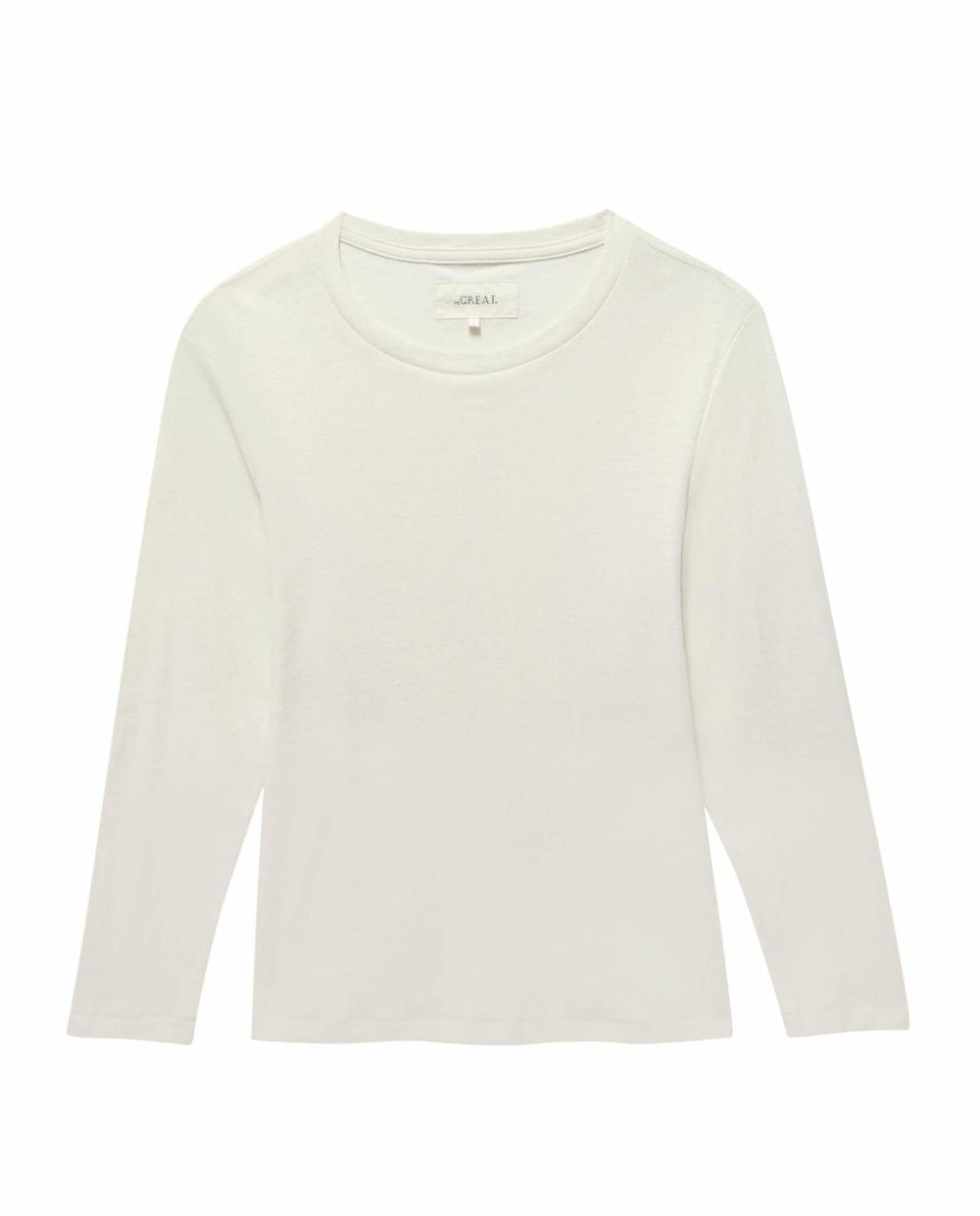 The Great. Long Sleeve Tees | The Long Sleeve Recycled Slim Crew. Natural - Women