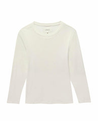 The Great. Long Sleeve Tees | The Long Sleeve Recycled Slim Crew. Natural - Women