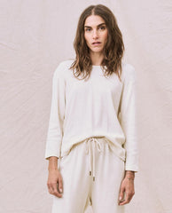 The Great. Long Sleeve Tees | The Long Sleeve Recycled Slim Crew. Natural - Women