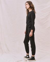 The Great. Long Sleeve Tees | The Long Sleeve Recycled Slim Crew. Night - Women