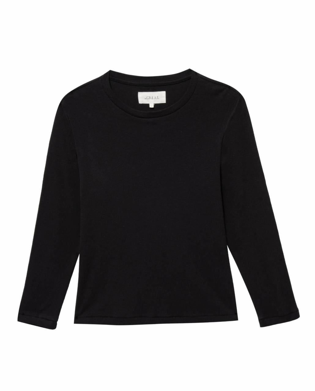 The Great. Long Sleeve Tees | The Long Sleeve Recycled Slim Crew. Night - Women