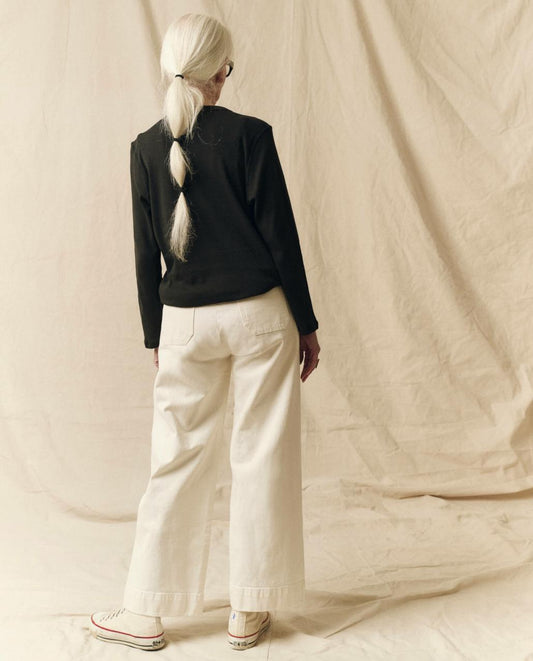 The Great. Long Sleeve Tees | The Recycled Rib Slim Henley. Night - Women