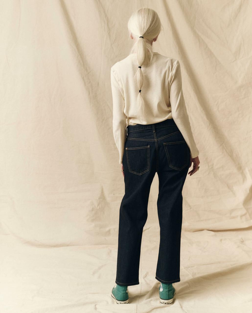 The Great. Long Sleeve Tees | The Recycled Rib Slim Henley. Snow - Women