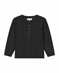 The Great. Long Sleeve Tees | The Shrunken Henley. Almost Black - Women