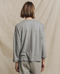 The Great. Long Sleeve Tees | The Shrunken Henley. Heather Grey - Women