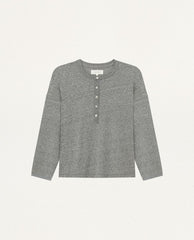 The Great. Long Sleeve Tees | The Shrunken Henley. Heather Grey - Women