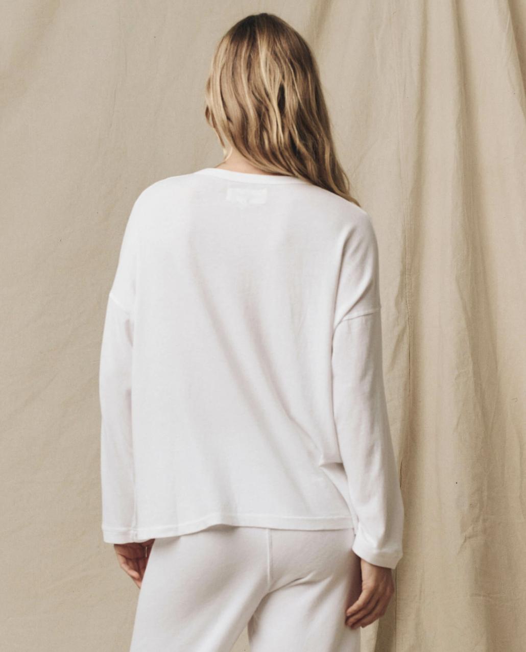 The Great. Long Sleeve Tees | The Shrunken Henley. True White - Women