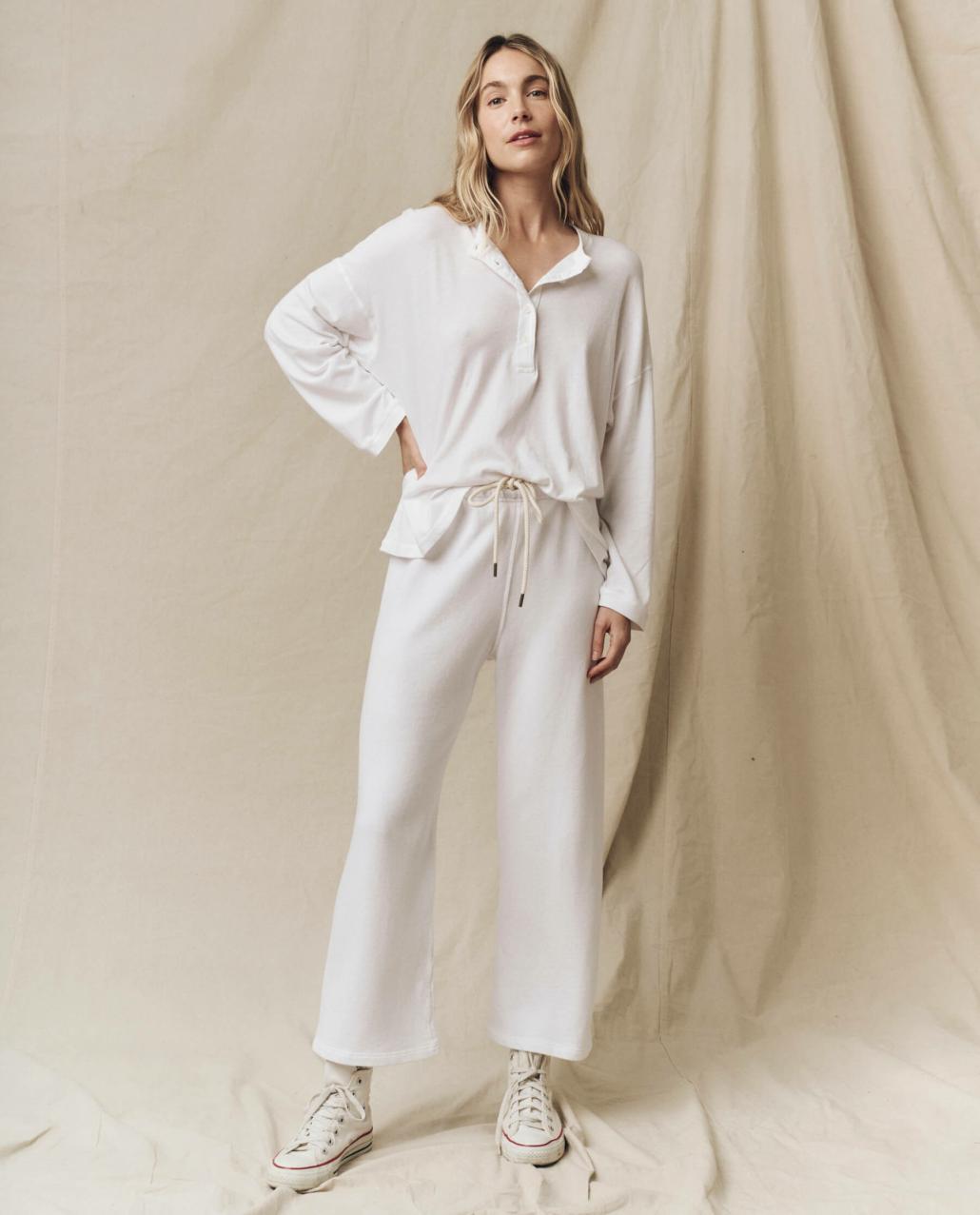 The Great. Long Sleeve Tees | The Shrunken Henley. True White - Women