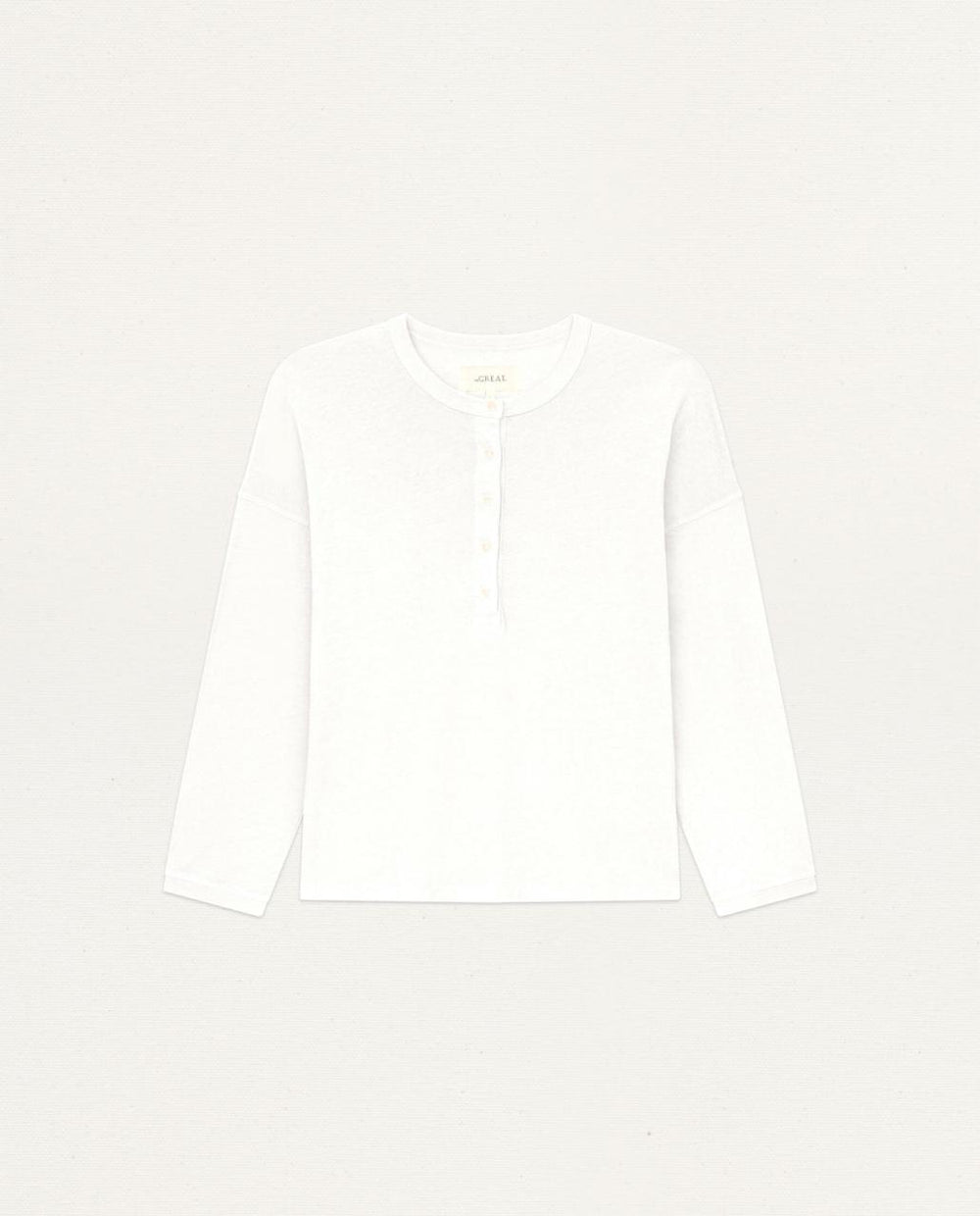 The Great. Long Sleeve Tees | The Shrunken Henley. True White - Women