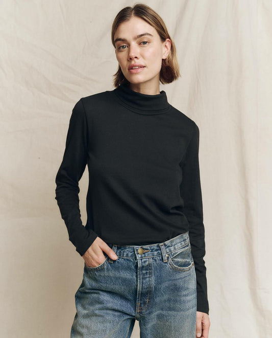 The Great. Long Sleeve Tees | The Turtleneck. Almost Black - Women