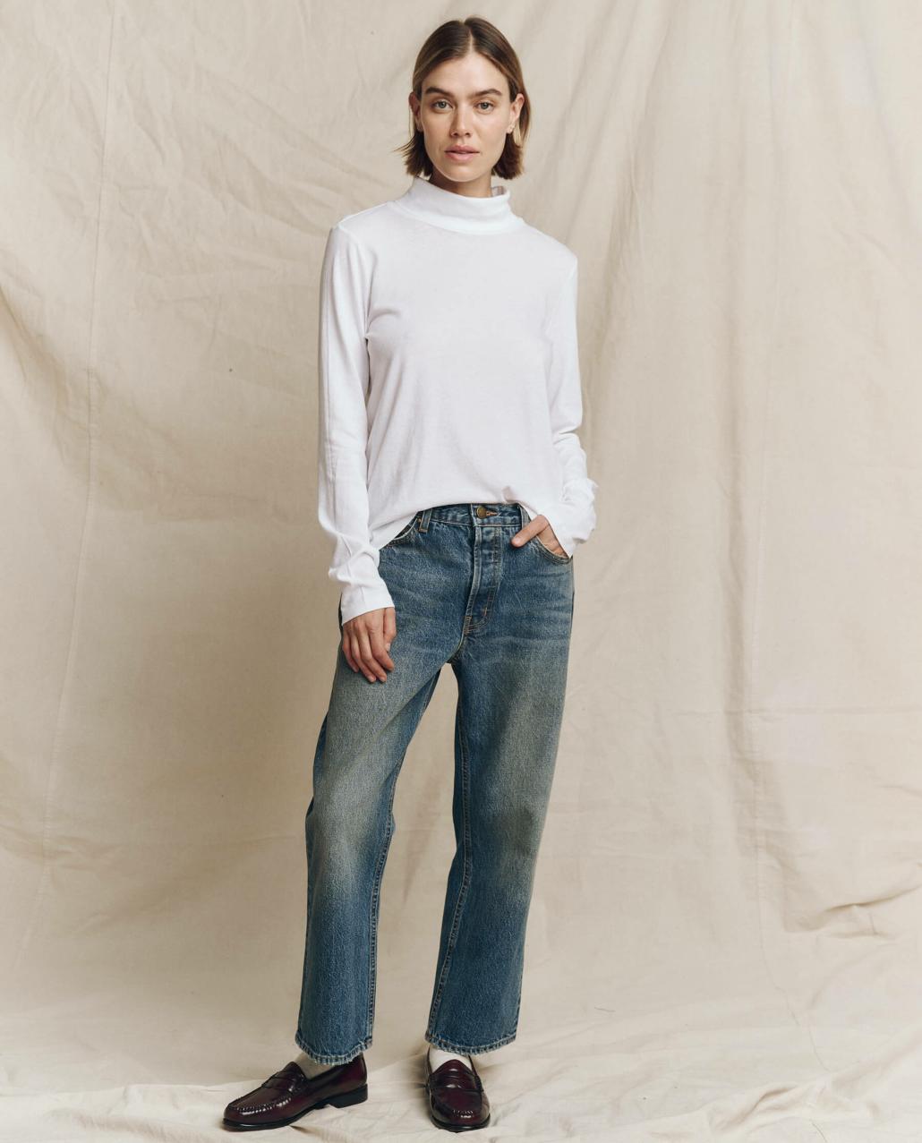 The Great. Long Sleeve Tees | The Turtleneck. True White - Women