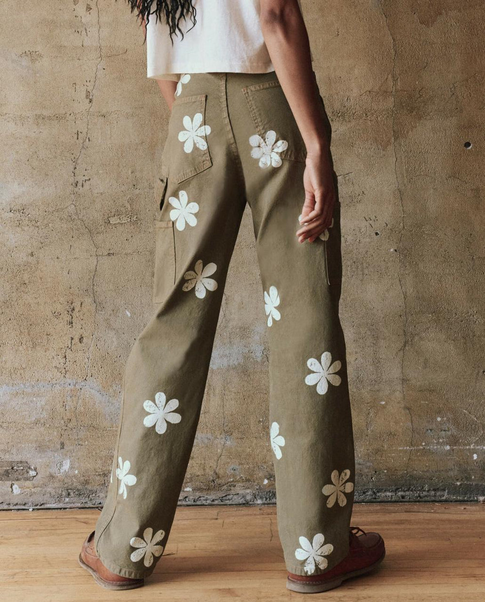 The Great. Pants | The Carpenter Pant With Daisy Stamp. Army - Women