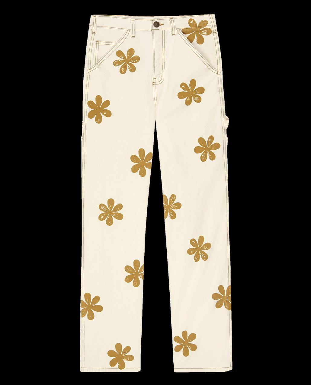 The Great. Pants | The Carpenter Pant With Daisy Stamp. Natural - Women