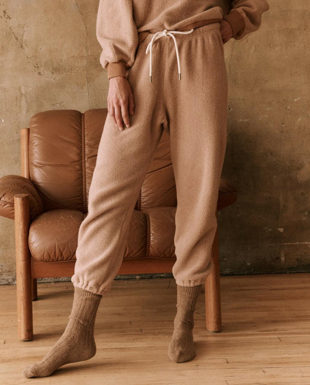 The Great. Pants | The Fleece Stadium Sweatpant. Fawn - Women