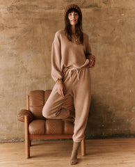 The Great. Pants | The Fleece Stadium Sweatpant. Fawn - Women