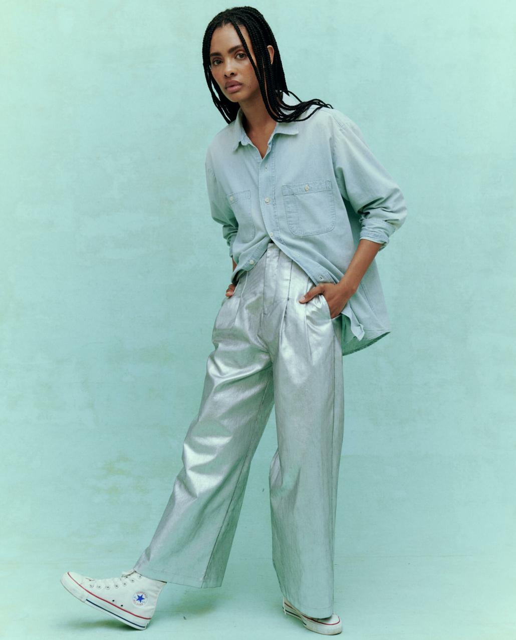 The Great. Pants | The Sculpted Trouser. Silver - Women