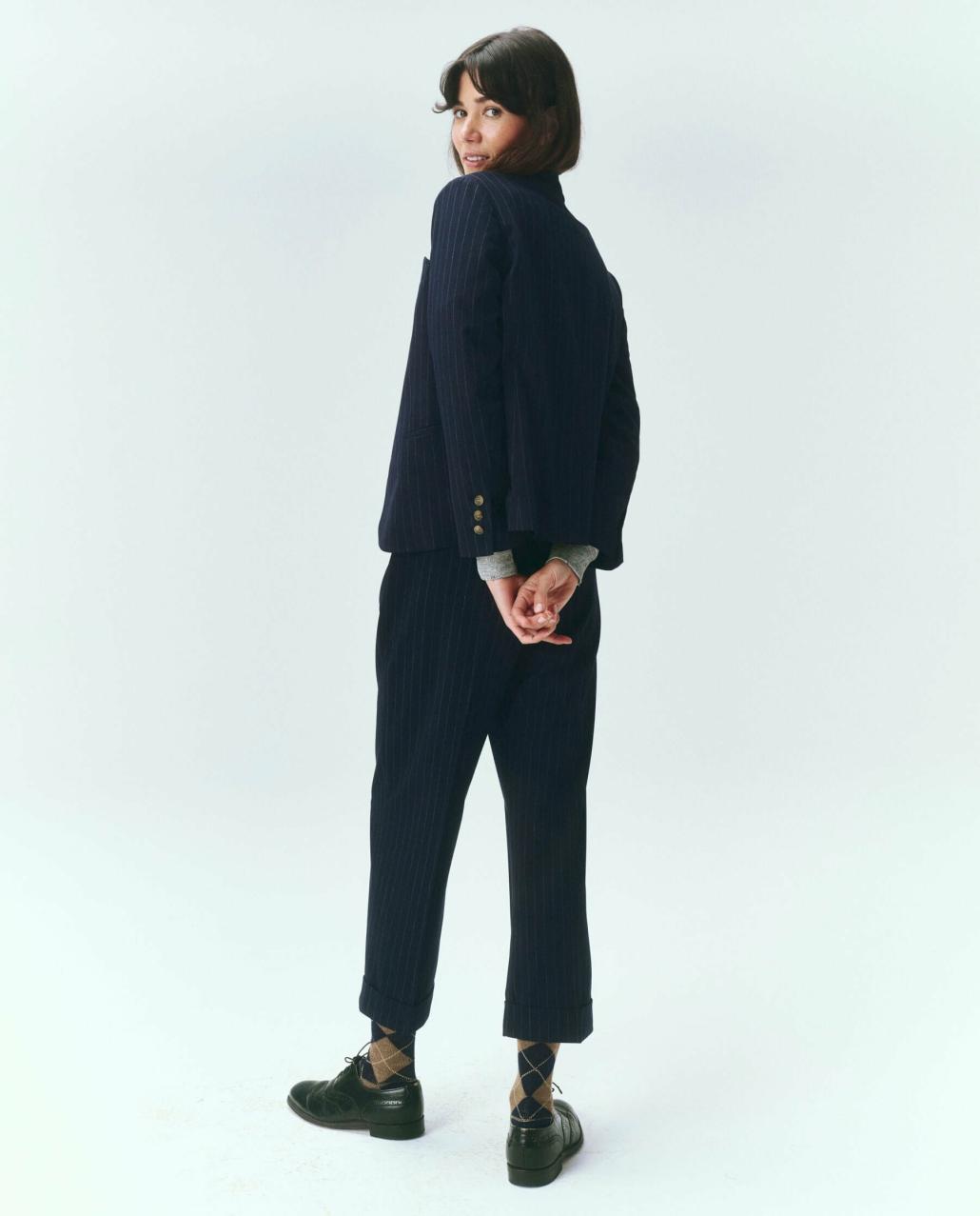The Great. Pants | The Tradesman Pant. Navy Pin Stripe - Women