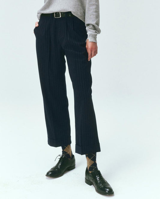 The Great. Pants | The Tradesman Pant. Navy Pin Stripe - Women