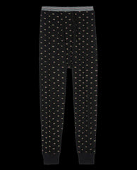 The Great. Pants | The Waffle Long John. Black Mini Heirloom Rose - Women