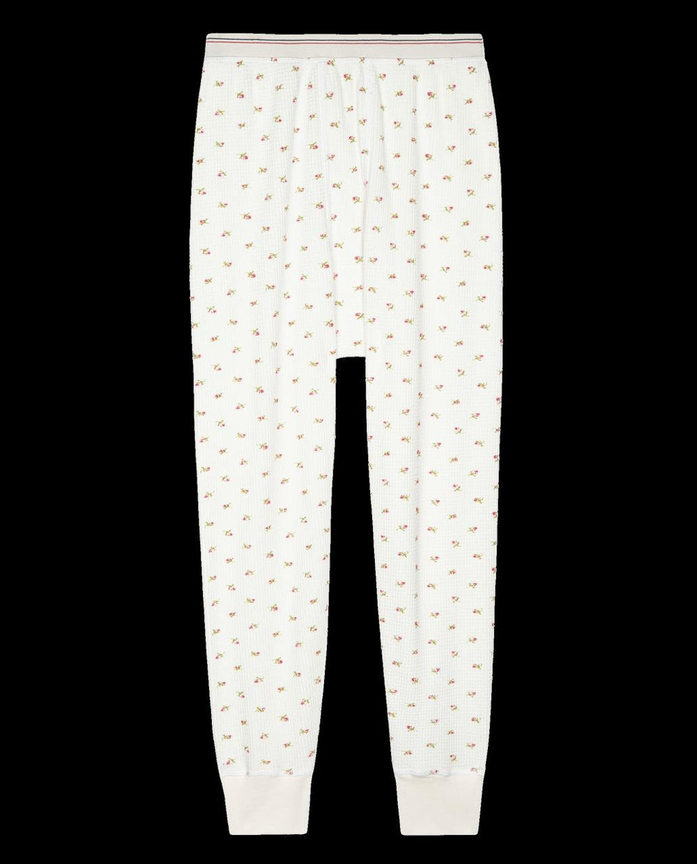 The Great. Pants | The Waffle Long John. White Mini Heirloom Rose - Women