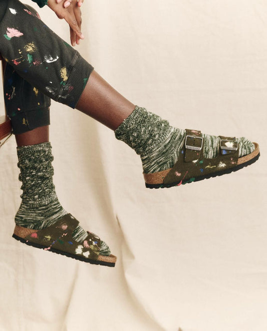 The Great. Shoes | Arizona Thyme Birkenstock With Paint. Thyme With Bright Multi Paint - Women