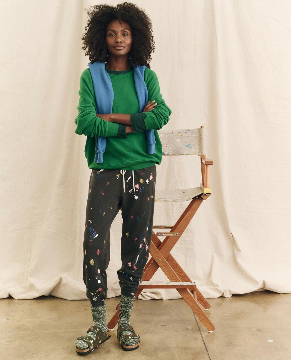 The Great. Shoes | Arizona Thyme Birkenstock With Paint. Thyme With Bright Multi Paint - Women