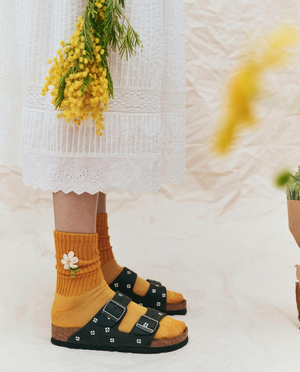 The Great. Shoes | BIRKENSTOCK Arizona With Hand Painted Tooled Daisy. Black Oiled Lea - Women