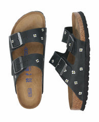 The Great. Shoes | BIRKENSTOCK Arizona With Hand Painted Tooled Daisy. Black Oiled Lea - Women
