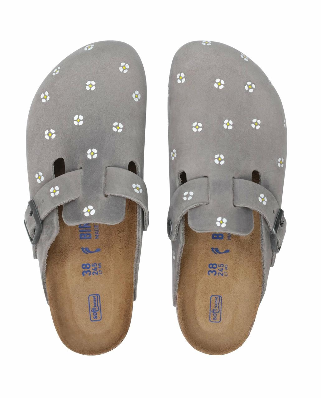 The Great. Shoes | BIRKENSTOCK Boston With Hand Painted Tooled Daisy. Iron Oiled Leath - Women