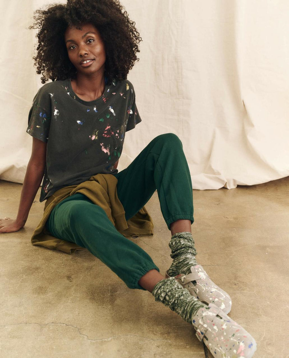 The Great. Shoes | Boston Coin Birkenstock With Paint. Coin With Bright Multi Paint - Women