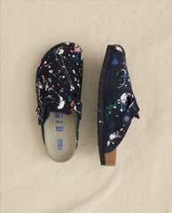 The Great. Shoes | Boston Midnight Birkenstock With Paint. Midnight Blue With Bright M - Women
