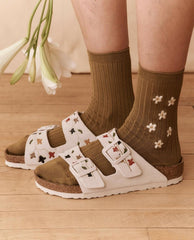 The Great. Shoes | The BIRKENSTOCK Arizona With Hand Painted Tooled Tulip. Antique Whi - Women