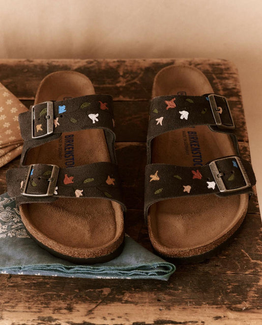 The Great. Shoes | The BIRKENSTOCK Arizona With Hand Painted Tooled Tulip. Velvet Gray - Women