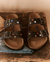 The Great. Shoes | The BIRKENSTOCK Arizona With Hand Painted Tooled Tulip. Velvet Gray - Women