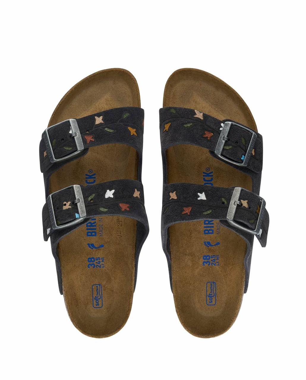 The Great. Shoes | The BIRKENSTOCK Arizona With Hand Painted Tooled Tulip. Velvet Gray - Women