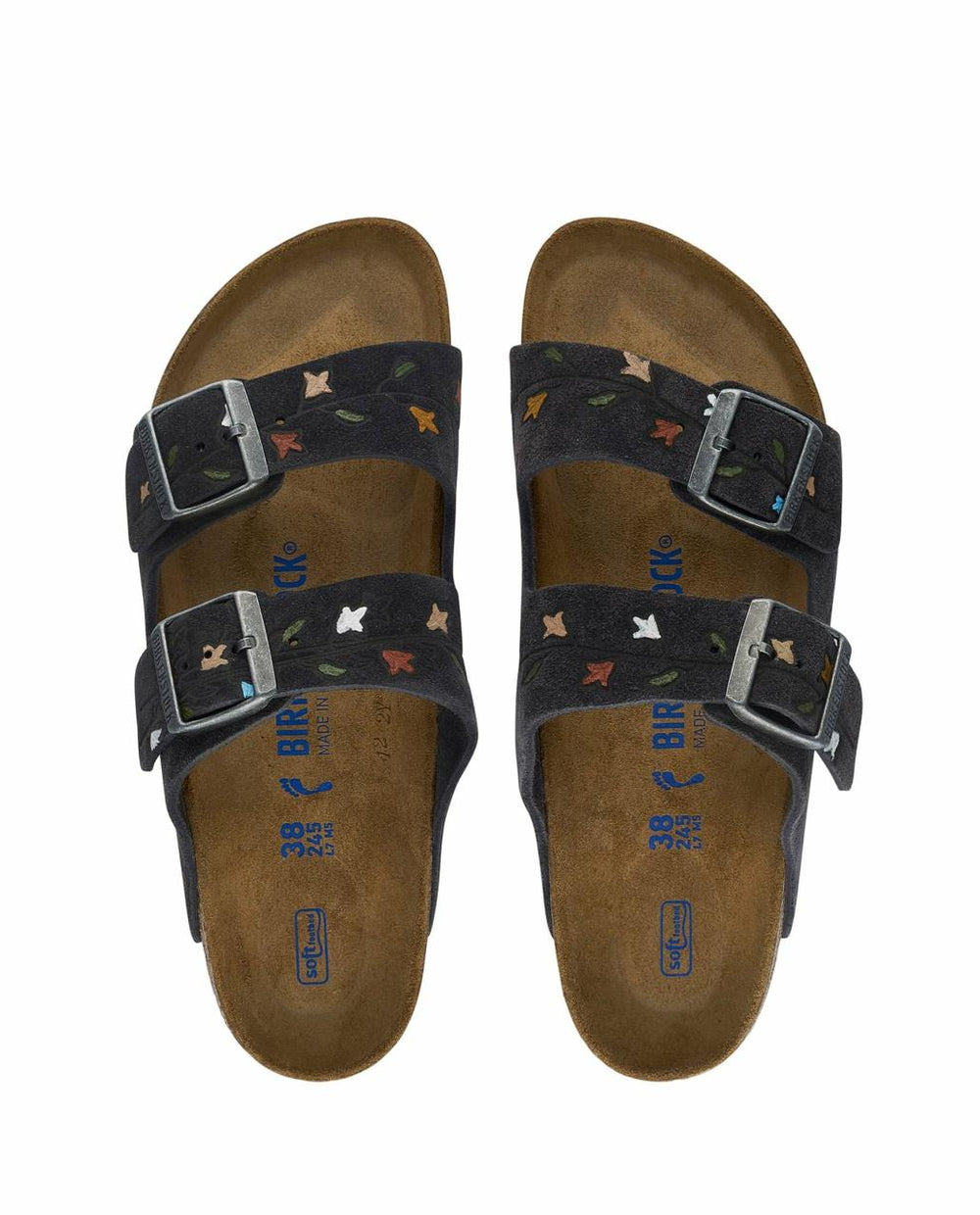 The Great. Shoes | The BIRKENSTOCK Arizona With Hand Painted Tooled Tulip. Velvet Gray - Women