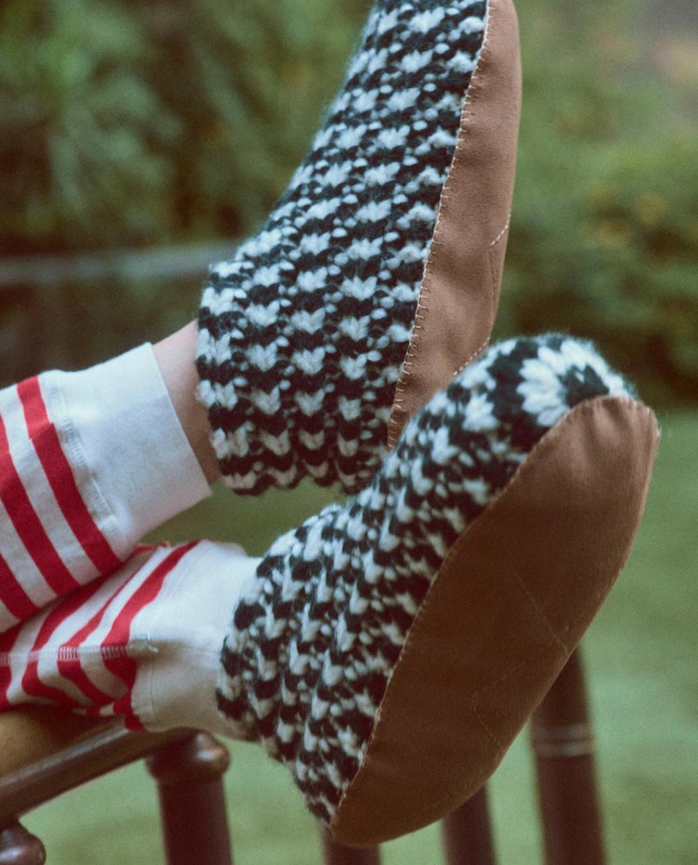 The Great. Shoes | The Bootie Slipper. Black And Cream Stripe - Women