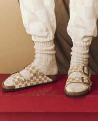 The Great. Shoes | The Hand Stamped BIRKENSTOCK Arizona. Latte With Cream Check - Women