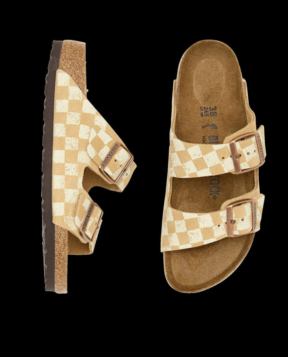 The Great. Shoes | The Hand Stamped BIRKENSTOCK Arizona. Latte With Cream Check - Women