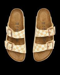 The Great. Shoes | The Hand Stamped BIRKENSTOCK Arizona. Latte With Cream Check - Women