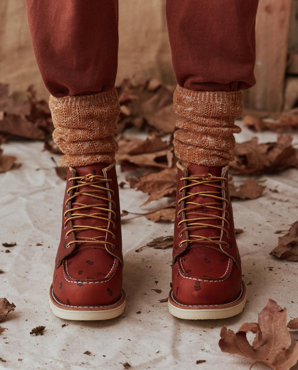 The Great. Shoes | The Red Wing Heritage Boot. Oro Legacy Embossed Floral - Women