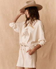 The Great. Skirts &amp; Shorts | The Patch Pocket Sweat Short. Washed White - Women